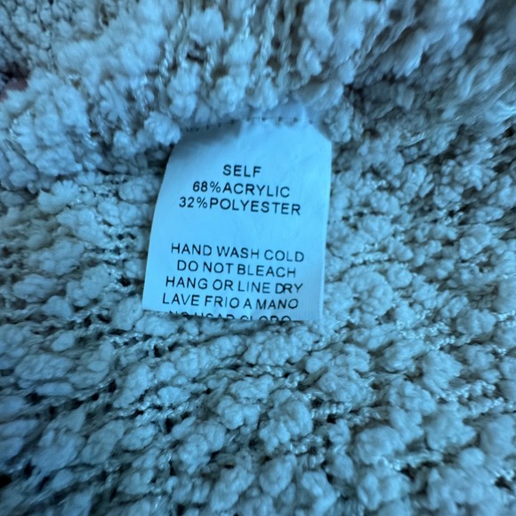 Easel Los Angeles Textured Popcorn Knit Crewneck Sweater Beige Womens Size L - Picture 3 of 9